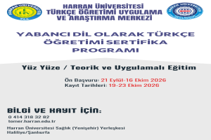 2026-2027 Yılı Güz Dönemi Yabancı Dil Olarak Türkçe Öğretimi Sertifika Programı